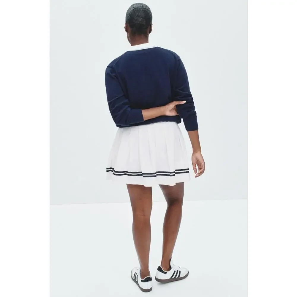 Polo Ralph Lauren White Stretch High-Waisted Pleated Skort Size M - Picture 2 of 5